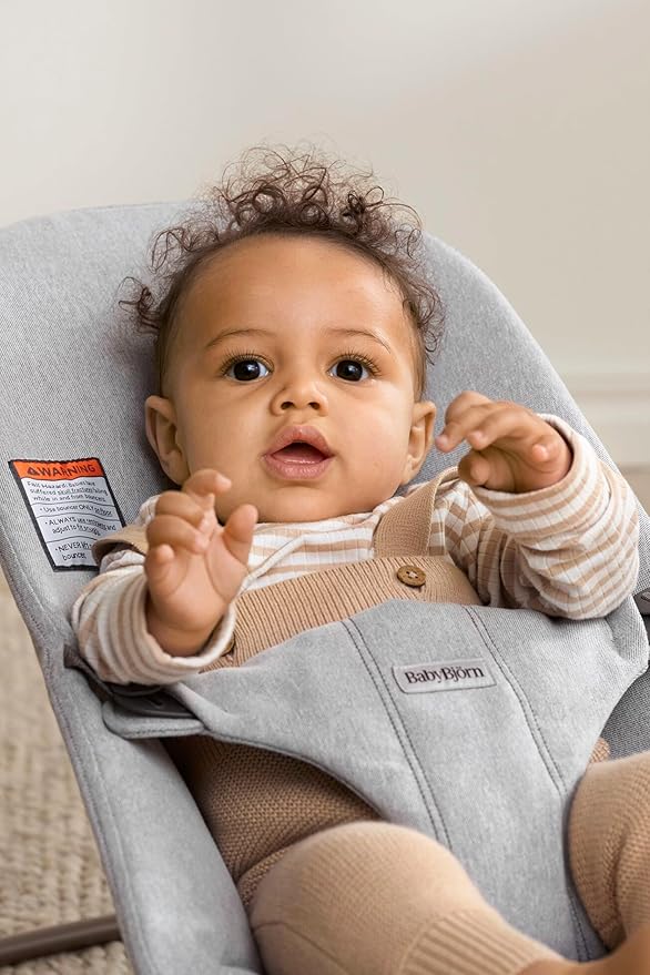BabyBjörn Bouncer Bliss, Woven Mélange, Light Grey