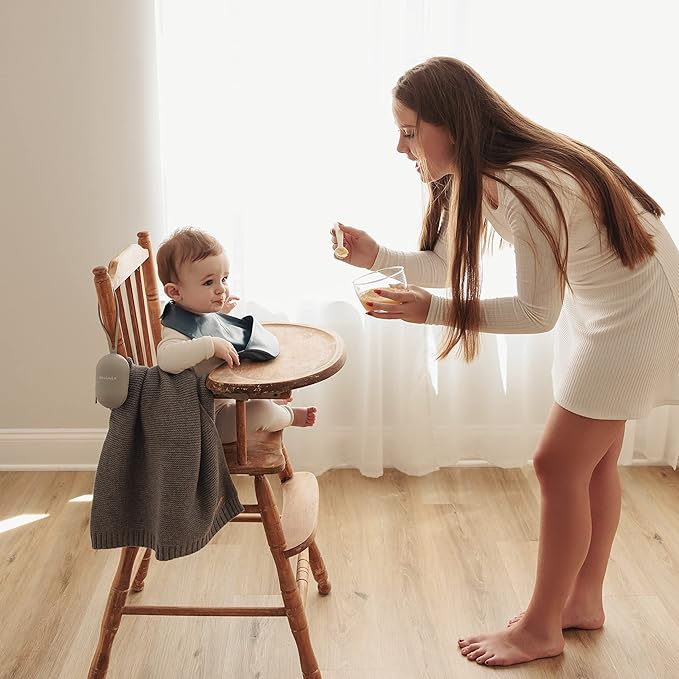 Vegan Leather Easy Clean Baby Bibs with Practical Pocket and Snaps - Great for Feeding and Teething Infants 0-12 Months