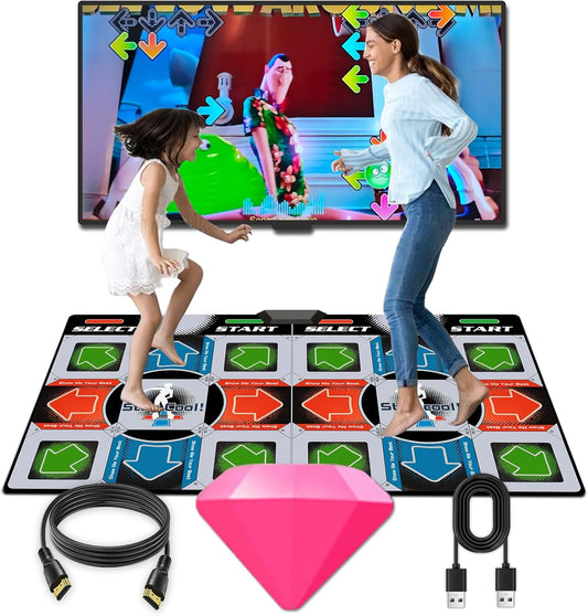 TV Dance Mat Games - Wireless Music Electronic Dance Mat Fun Dance Fitness Games for Kids, Christmas and Boys and Girls Birthday Gift Ideas, Silver Gray