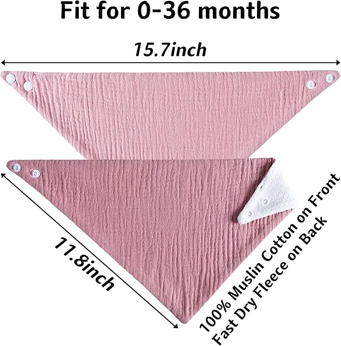 Muslin Baby Bibs Baby Drool Bandana Bibs for Baby Girls Boys Infant Newborn Toddler Drooling and Teething