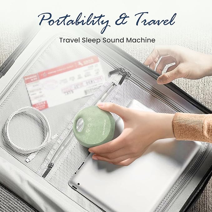 Dekala Dream Waver White Noise Sound Machine Baby Sleep Soother - 30+ Noise Nature Sounds, Portable Travel Noise Maker, 36h Rechargeable Battery, 10 Volumes & 4 Timer for Baby Adult