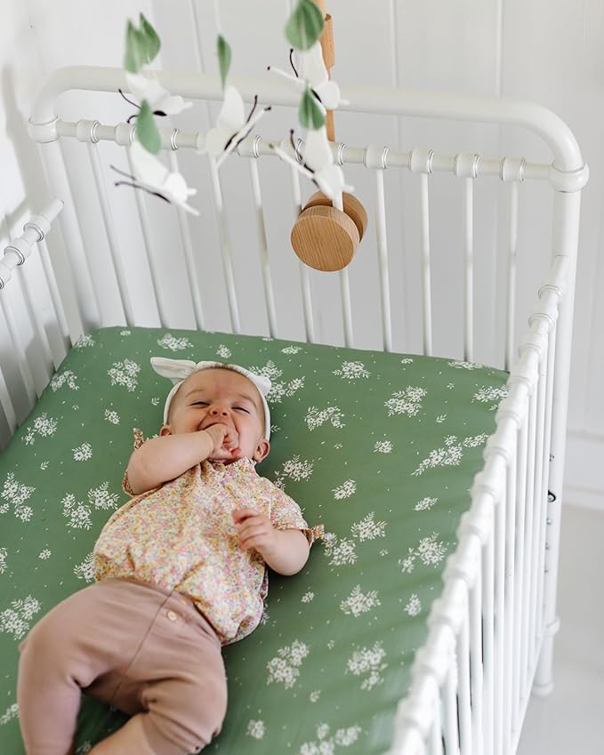 Sorrel + Fern Baby Crib Mobile (White Butterflies) - Baby Shower Gift Nursery Decoration for Boys & Girls