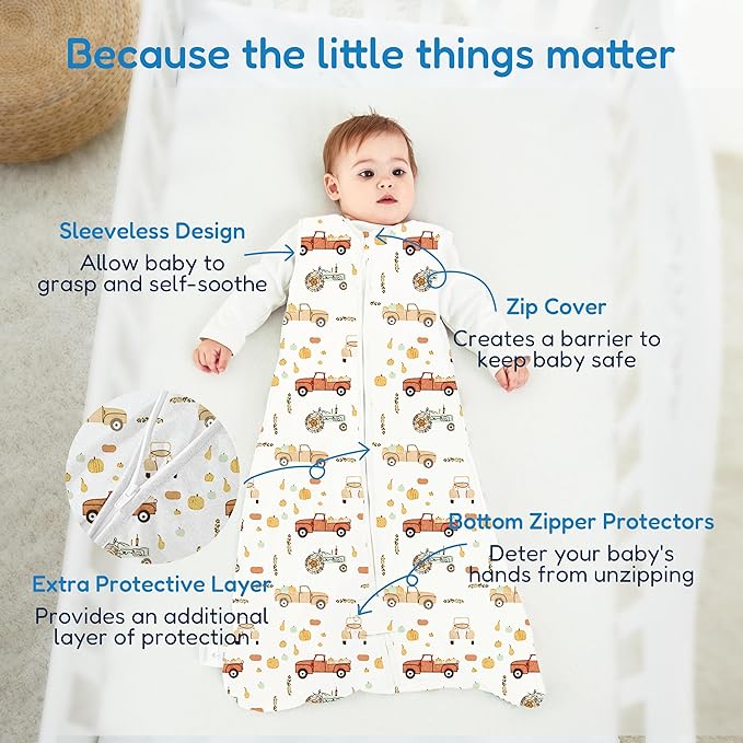 TotAha Sleep Sack 15-18-24 Months 3-Pack,Stretchy,Buttery Soft Sleeping Bag,Light Baby Wearable Blanket with 2-Way Safe Zippers for Boys Girls, 0.5 TOG