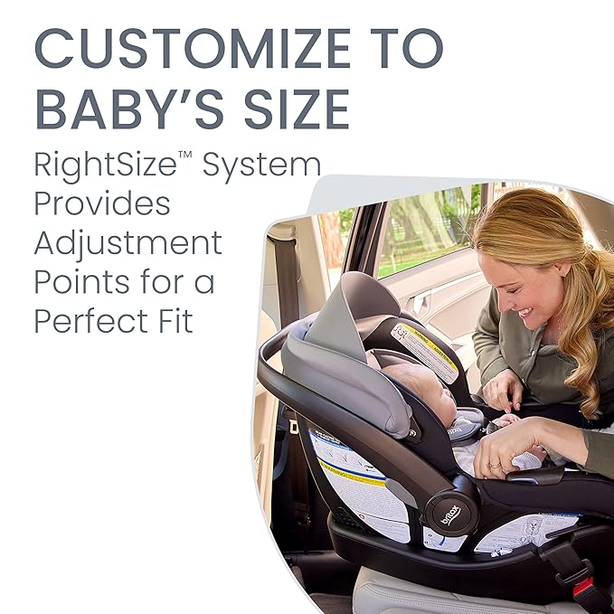 Britax Willow Brook S+ Baby Travel System, Infant Car Seat and Stroller Combo with Alpine Base, ClickTight Technology, SafeWash Insert and Cover, 1 Count, Graphite Onyx