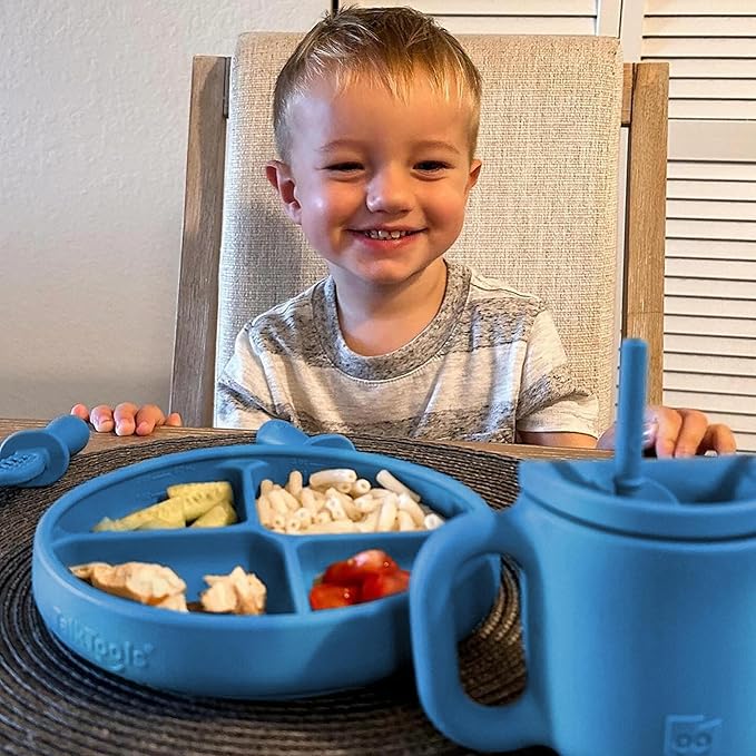 TalkTools Itsy Plate Must-Have Silicone Baby Plates with Suction | Non-Toxic Toddler Feeding Plate | Divided Portion Control Tray | BPA-Free, Easy-Clean, Travel-Friendly Baby Dishware - Made in USA