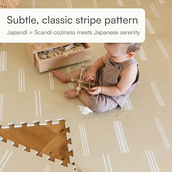 Lillefolk Baby Play Mat – 6x8ft Old White | Soft Non Toxic Premium Foam Mat for Tummy Time, Crawling & Playroom – Waterproof Mat for Babies & Toddlers (12 Tiles)