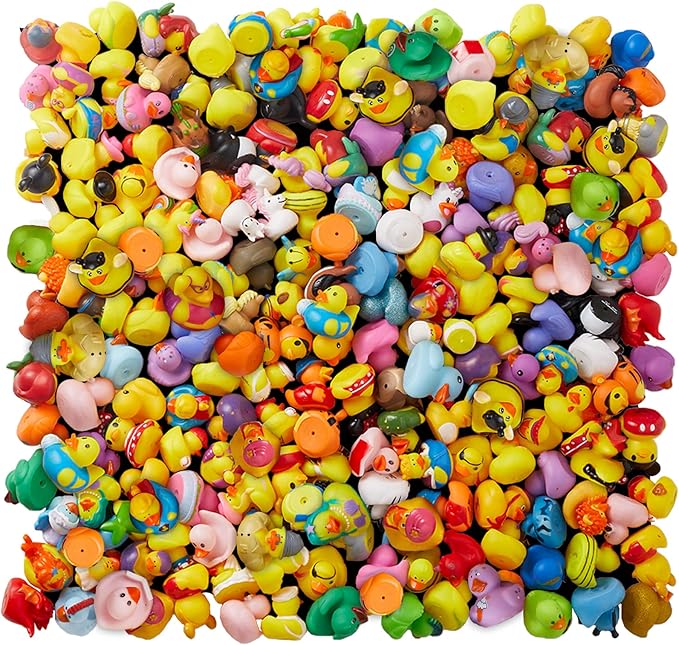 100 Pack Rubber Duck for Jeeps Ducking - 2" Bulk Floater Duck for Kids - Baby Bath Toy Assortment with Bag - Party Favors, Bath Time, Birthdays, and More (100 Varieties)