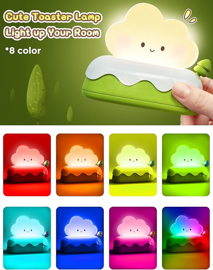 L LOHAS LED Cute Desk Decor Cloud Lamp Night Light for Kids, Kawaii Sleep Light, Rechargeable 7 Colors Lamp, Room Decor, Gifts Ideas for Baby Kids Girls Teens Teenages