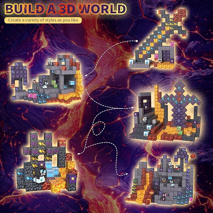 200PCS Magnetic Building Blocks for Kids, STEM Educational Magnet Stacking Toys for Age 3-5 4-8 8-12, Sensory Play Montessori Toys for Boys and Girls, Creative Construction Gift Ideas for Children