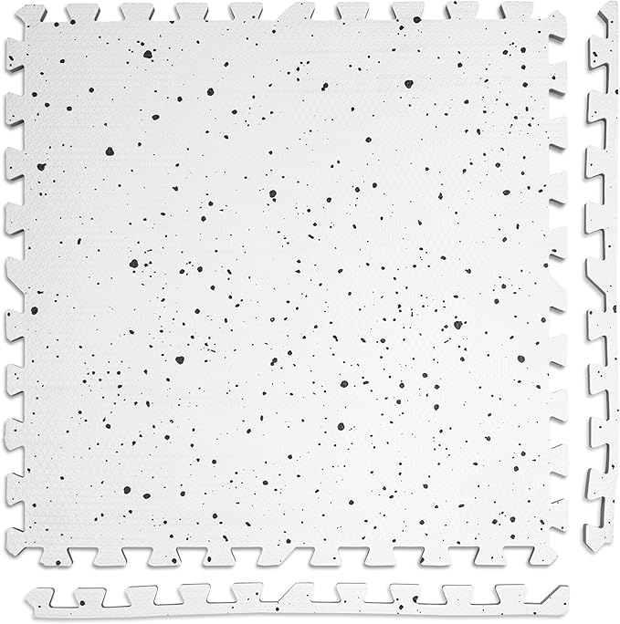 Play Platoon Non-Toxic Large Kids Play Mats for Floors, 9 Tile 72 x 72 inch - Extra-Thick Interlocking Comfortable Cushioned 24 x 24 in. Puzzle Mat with Border, Neutral Playmat Rug for Toddlers