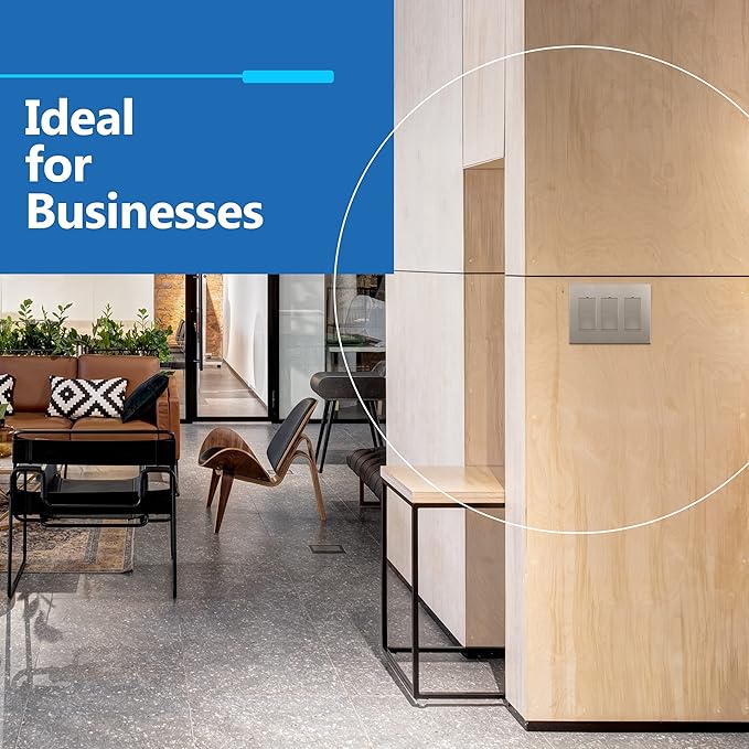 LIDER Matte Finish Decorator Switch Cover, Screwless Wall Plate, Mid-Size 3-Gang 4.88" x 6.77", Unbreakable Polycarbonate Thermoplastic, UL Listed, LSWP-33M-NK, Nickel