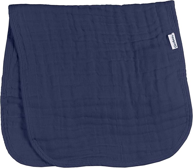 Gerber Baby Unisex Muslin Burp Cloths 72-Pack, Multi Blues Browns, Large Size 20" x 10"