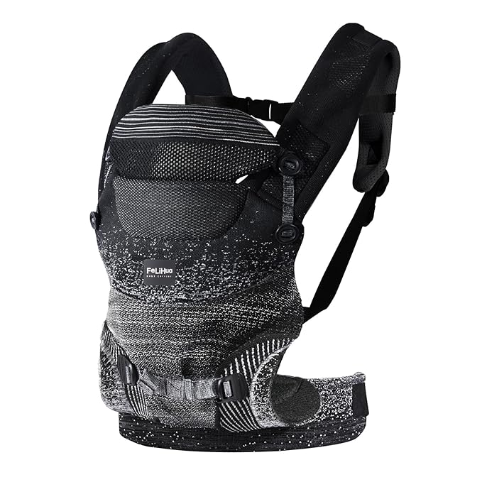 Ergonomic 4-in-1 Baby Carrier Newborn to Toddler - with Lumbar Support - for Children 8-33 Pounds - 360 Degree Baby Wearing - Inward & Outward Facing - (Black)