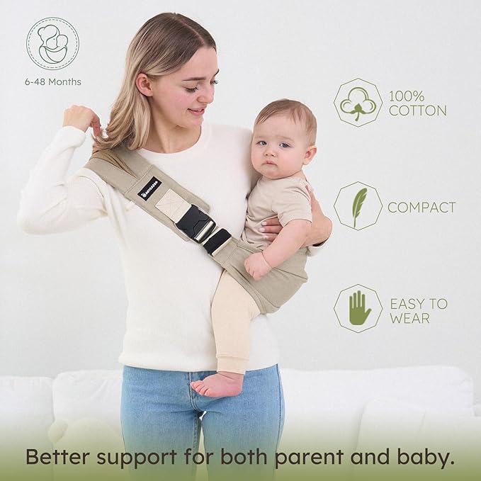 Toddler Sling Carrier - Premium Cotton, Expandable & Ergonomic, One Size Fits All, Ideal for 6-48 Months (11-44 lbs), Compact & Easy to Use, Blue