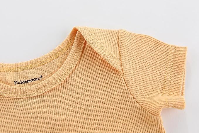 Kiddiezoom Newborn Baby Unisex Cotton One-Piece Bodysuits Baby Gift 5-Pack Baby Clothes