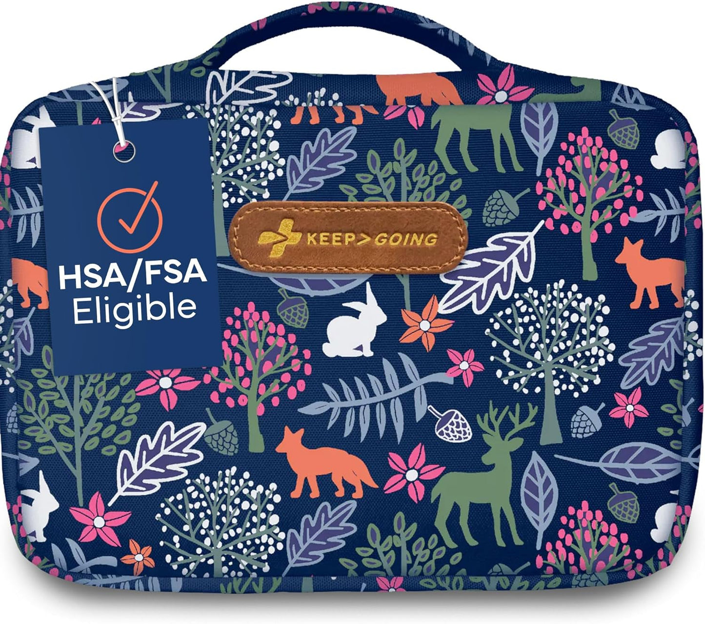 KeepGoing Large Home First Aid Kit for Kids – 270 Pc. for Car, Home, Dorm, & Boat with Latex-Free Bandages – 10 x 7 x 3.5 in. Travel First Aid Kit (Woodland)