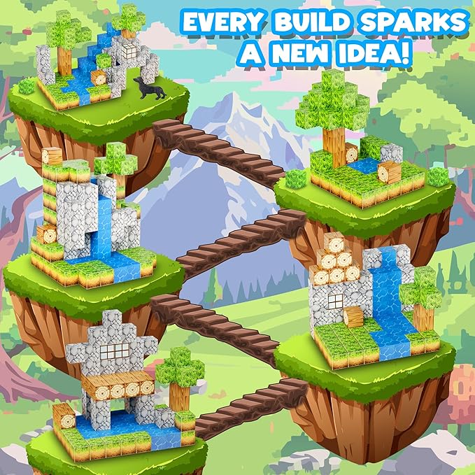 Contixo Magnetic Blocks - 145 PCS Magnet Cubes Building Tiles for Kids Ages 3-12, STEM Learning Toys with Vibrant Colors, Educational Toddler Toys for Creative Play, Birthday Gifts for Boys and Girls