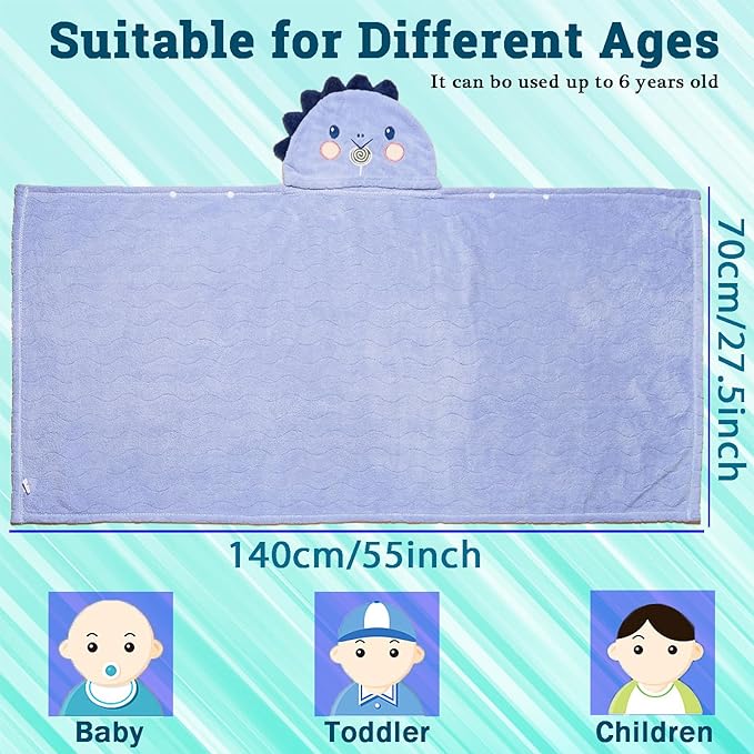 Toddler Towels Hooded Kids Bath Towels 0-6 Years Unisex Toallas para Bebe 2-Pack 27.5"X55" Thick Ultra Absorbent Soft Baby Towels with Hood Beach Towel Bathrobe for Children, Infant, Newborn
