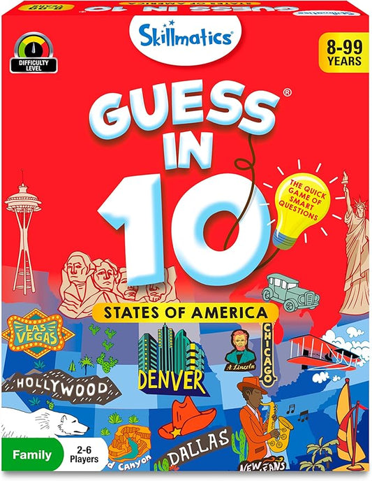 Skillmatics Guess in 10 States of America, Educational Travel Toys, Christmas Stocking Stuffers for Boys, Girls, and Kids Who Love Card Games, Geography and History, Gifts for Ages 8, 9, 10 and Up