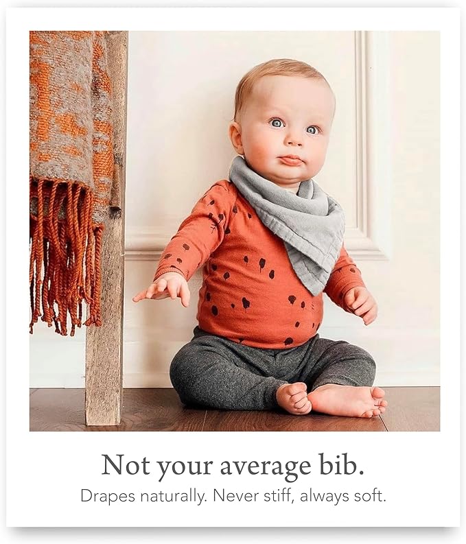 Kishu Baby Indi Organic Baby Bandana Bibs – Fairtrade 4-Way Reversible Drool Bibs for Boys & Girls – Unisex (Set of 5)