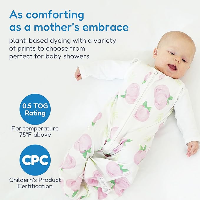 TotAha Sleep Sack 6-12 months 3 Pack, Buttery Soft Wearable Blanket Baby Sleeping Bag with 2-way Safe Zipper, 0.5 TOG, Baby Girl