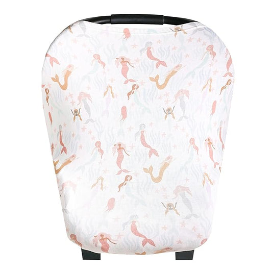 Copper Pearl Multi-Use Cover: Car Seat & Stroller Cover for Sun - Stretchy Fabric, All-Season Use, Stylish Designs, Easy Access for Moms - Coral