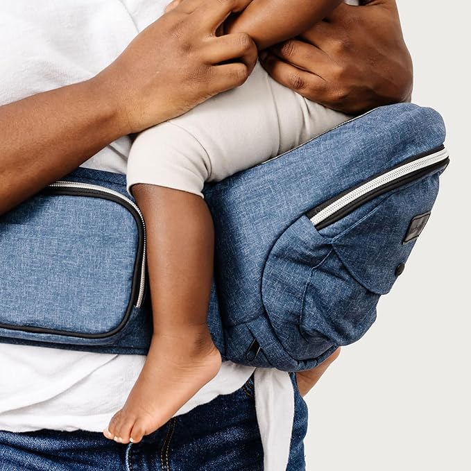 Tushbaby The Original Premium Quality Hip Seat Carrier – Safety-Certified Baby & Toddler Carrier with Secure Safety Buckles, No-Flimsy-Foam Design, Storage Pockets & Nursing Pillow. 0–3 yrs