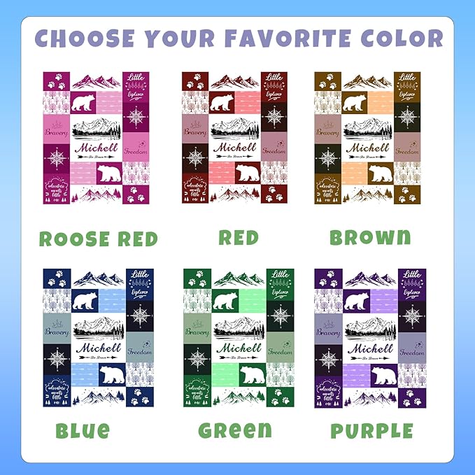 Personalized Baby Blankets for Girls & Boys - Super Soft Easter Blanket with Thick Double-Layer Dotted Backing, Personalized Baby Gifts for Baby Shower from Grandma (Blue, Customize Now)