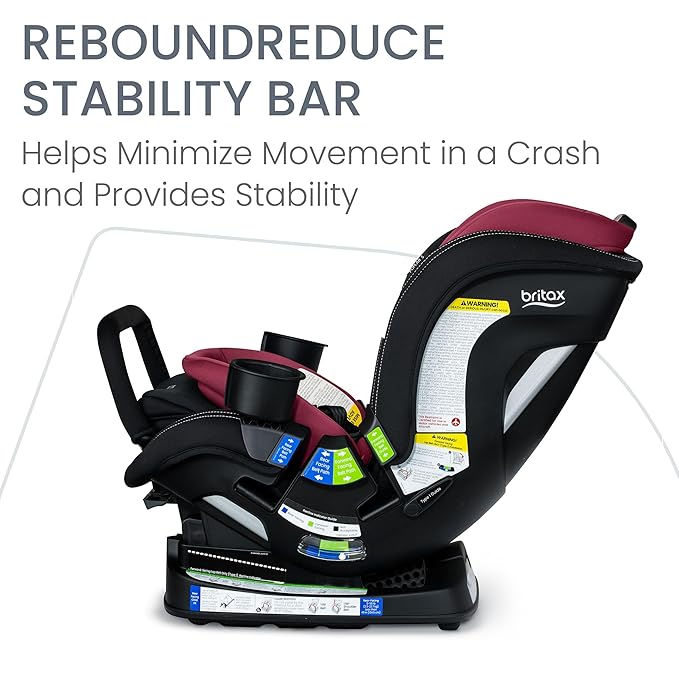 Britax Poplar S Convertible Car Seat, 2-in-1 Car Seat with Slim 17-Inch Design, ClickTight Technology, Ruby Onyx