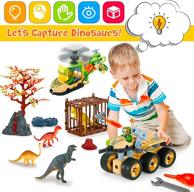 HOMETTER Stem Building Toys, Dinosaur Toys for 5+ Years Old Kids, Engineering Toys Creative Set, Christmas Ideas Gift for Boys Age 5 6 7 8 9 10+ Years Old