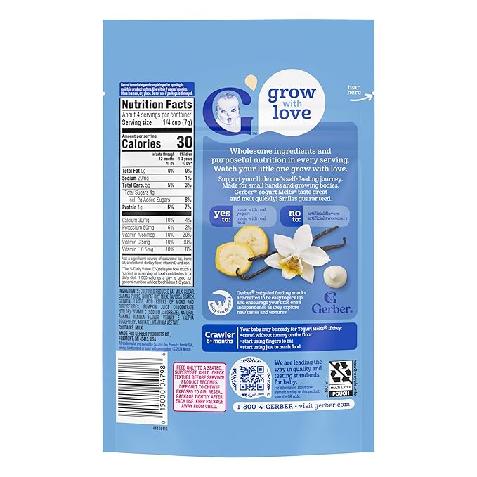 Gerber Baby Snacks Yogurt Melts, Banana Vanilla, 1 Ounce (Pack of 7)