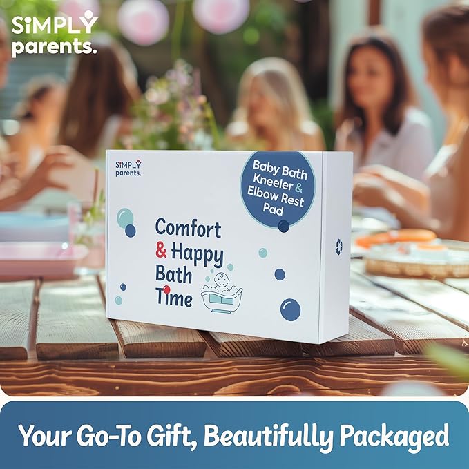 Baby Bath Kneeler and Elbow Rest Pad Set - Quick-Dry, Non-Slip Kneeling Pad for Bathing Toddler, Toy Organizer Pockets, Gift Box, Accessories for Tub, Green