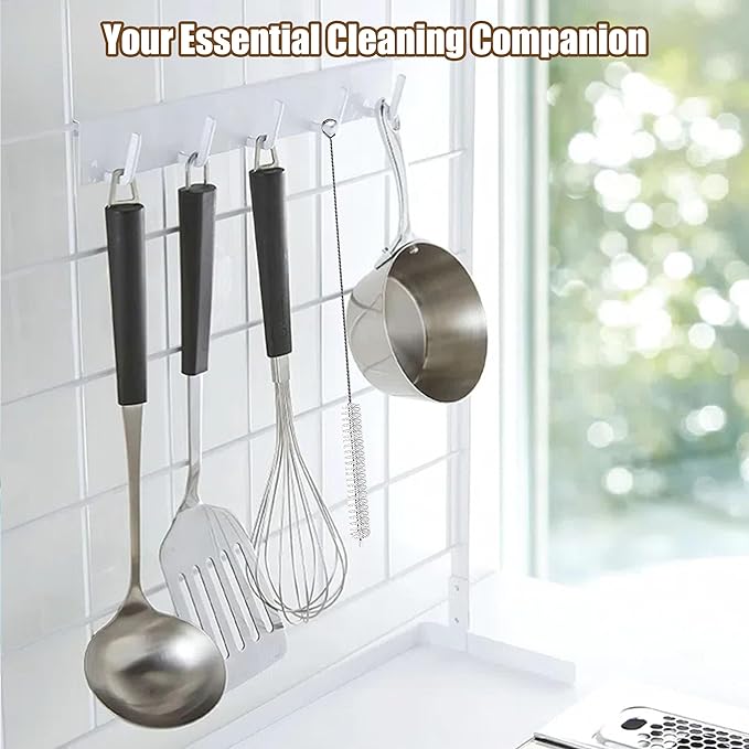 ClDYAUST Straw Cleaner Brush for Stanley Cup, Straw Cleaning Brush by 304 Stainless Steel and Nylon Bristles, Straw Brush for Baby Bottles, Glass/Silicone Straws or Hummingbird Feeders.