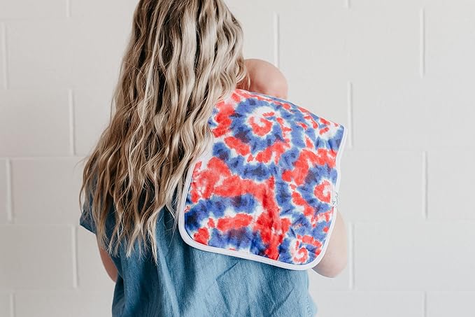 Copper Pearl Baby Burp Cloth Large 21''x10'' Size Premium Absorbent Triple Layer 3-Pack Gift Set “Patriot