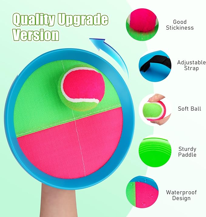 Toss and Catch Ball Game - Ideal Outdoor Beach, Pool & Yard Toy for Toddlers and Kids Ages 4, 5, 6, 7, 8+, Perfect for Boys Girls - Great Birthday Gift & Easter Basket Stuffer