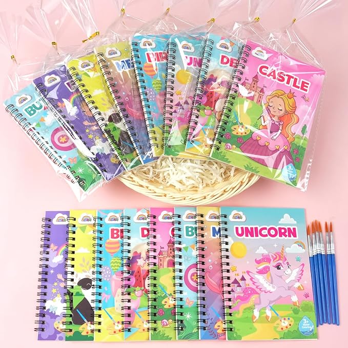 ZMLM 24 Water Coloring Books for Kids Party Favors - Bulk Mini Coloring Books for Kids Ages 4-8,Small Birthday Goodie Bag Stuffers School Teacher Return Gift Art Crafts Classroom Prizes (Girl)