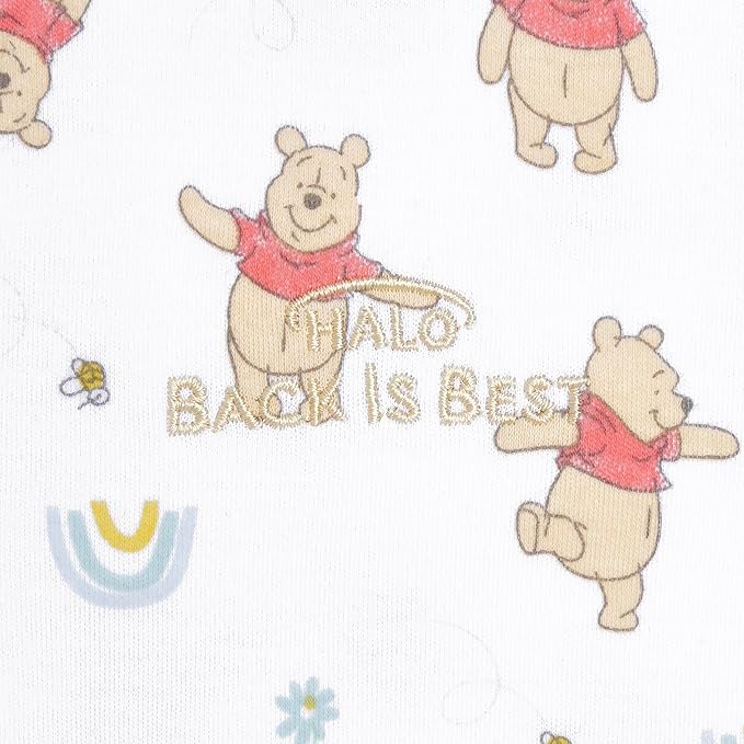 HALO Disney Baby 100% Cotton Sleepsack Swaddle, 3-Way Adjustable Wearable Blanket, TOG 1.5, Winnie Rainbows, Newborn, 0-3 Months