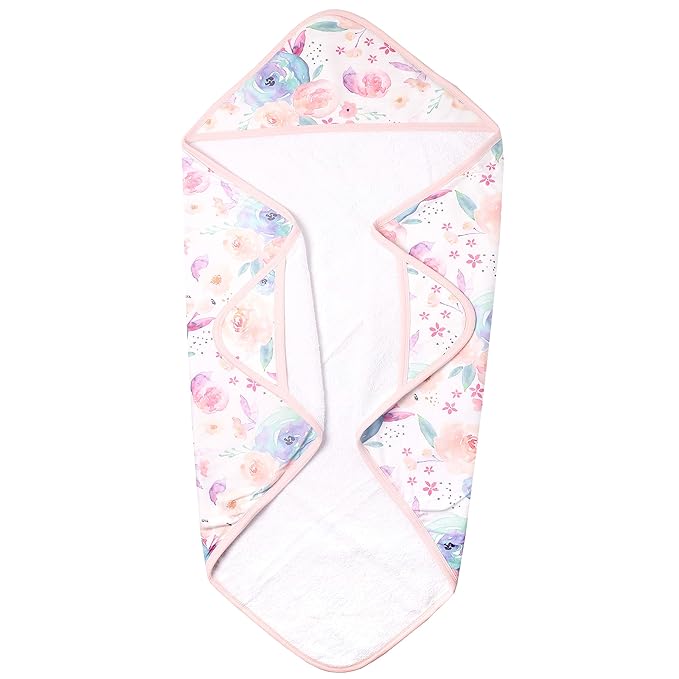 Copper Pearl Hooded Bath Towels Premium Knit/Terry Cloth Baby Towels with Hood, Pockets, and Cool Designs - Great to Gift and Make Bath Time Fun - Baby Bath Towel, Bloom