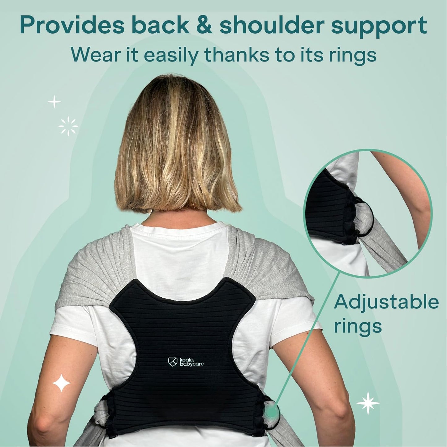 Koala Babycare Baby Carrier Wrap, Easy to Wear As a T-Shirt - Original Baby Carrier Newborn to Toddler - Sling One Size Fits All - Baby Wraps Carrier Up to 22lbs