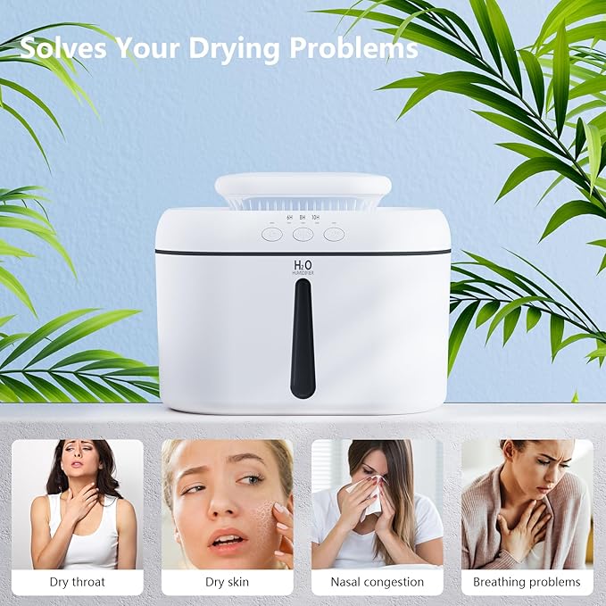 SZO Humidifiers for Bedroom, 2.5L Capacity, Auto Shut-Off, Easy to Fill & Clean, 16 dB Quiet Ultrasonic Humidifier for Large Room, Plants, Baby Nursery, Indoor, Night Light