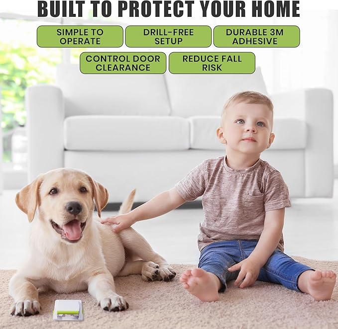 Sliding Door Lock, 2 Pack Child Safety Sliding Closet Door Lock for Windows, Glass Doors & Sliding Closets, Child Proof Window Locks for Child & Pets, Strong Adhesive & Easy to Install, No Tool Needed