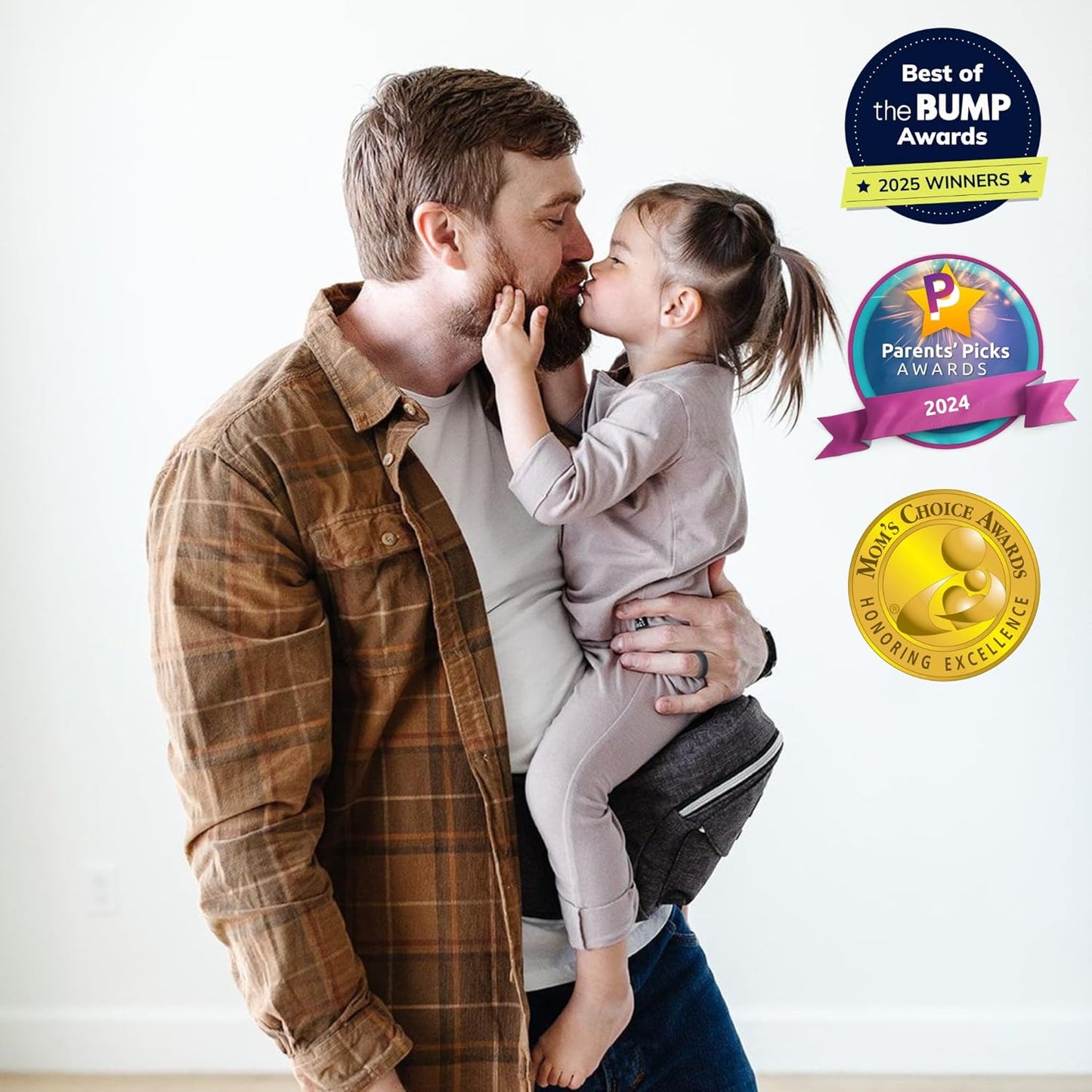 Tushbaby The Original Premium Quality Hip Seat Carrier – Safety-Certified Baby & Toddler Carrier with Secure Safety Buckles, No-Flimsy-Foam Design, Storage Pockets & Nursing Pillow. 0–3 yrs