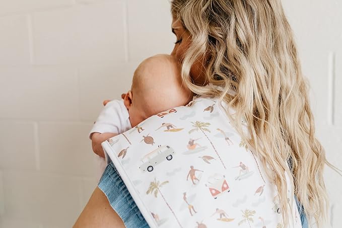 Copper Pearl Baby Burp Cloth Large 21''x10'' Size Premium Absorbent Triple Layer 3-Pack Gift Set “Maui