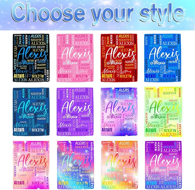 M YESCUSTOM Custom Name Blankets for Boys Girls, Personalized Baby Blankets for Kids Adult Toddler Customized Soft Throw Blanket Birthday Christmas Valentines Day Blue