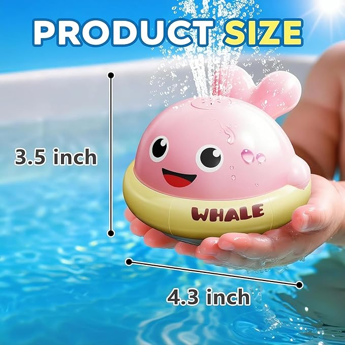 Light up Baby Bath Toys: Whale Bath Toy Sprinkler, Bath Toys for Kids Ages 1-3, Bathtub Outdoor Water Pool Toys for Toddlers 1 2 3 Year Old, Birthday Gift for Boys & Girls