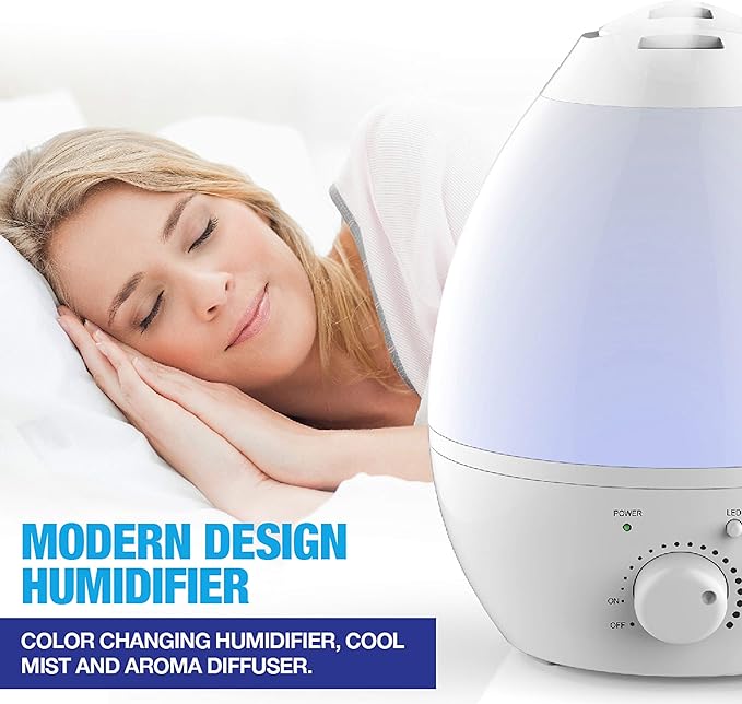 Bell+howell 7 Led Color Changing Humidifer With Aroma Diffuser, 3.8 lb