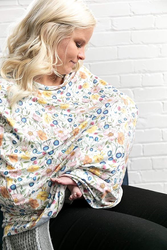 Baby Car Seat Cover Canopy and Nursing Cover Multi-Use Stretchy 5 in 1 Gift Isabella by Copper Pearl