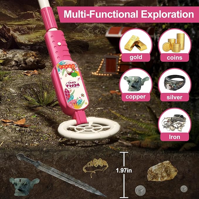 Outdoor Adventure Metal Detector for Kids Toys Set,Outdoor Beach Toys for Kid, with Shovel,Compass, etc.Kids Metal Detector Gift Toys for Ages 3+