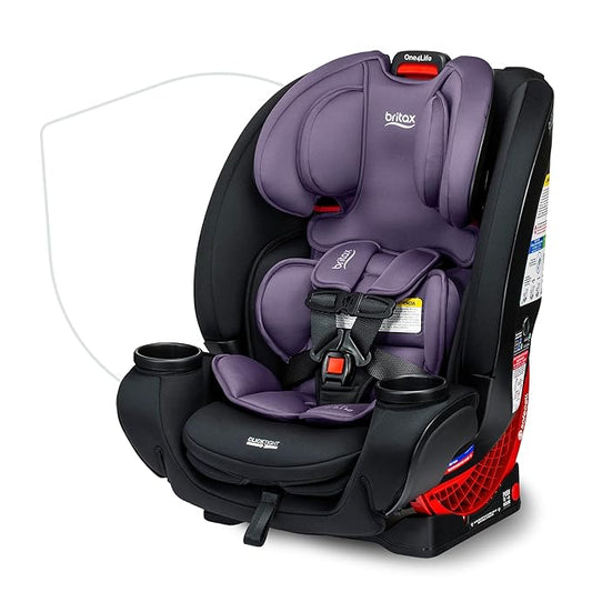 Britax One4Life Convertible Car Seat, 10 Years of Use from 5 to 120 Pounds, Converts from Rear-Facing Infant Car Seat to Forward-Facing Booster Seat, Machine-Washable Fabric, Iris Onyx