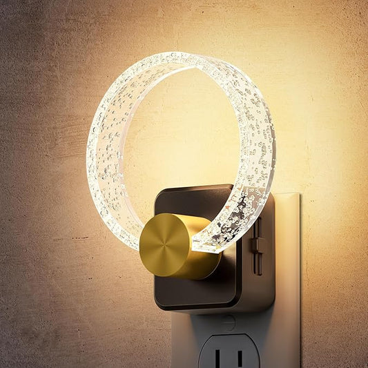 DORESshop LED Night Light, Decorative Night Light Plug Into Wall with Dusk-to-Dawn Sensor, Dimmable Nightlights, Adjustable Brightness for Hallway, Bedroom,Kids Room,Stairway, Soft White